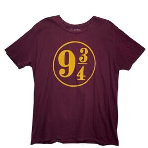 Harry Potter Platform 9 3/4 T Shirt XXL Burgundy Wizarding World Graphic Tee